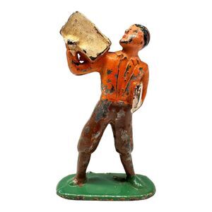 Vintage Barclay Paperboy Lead Railroad Figurine #621 Orange Shirt USA Made